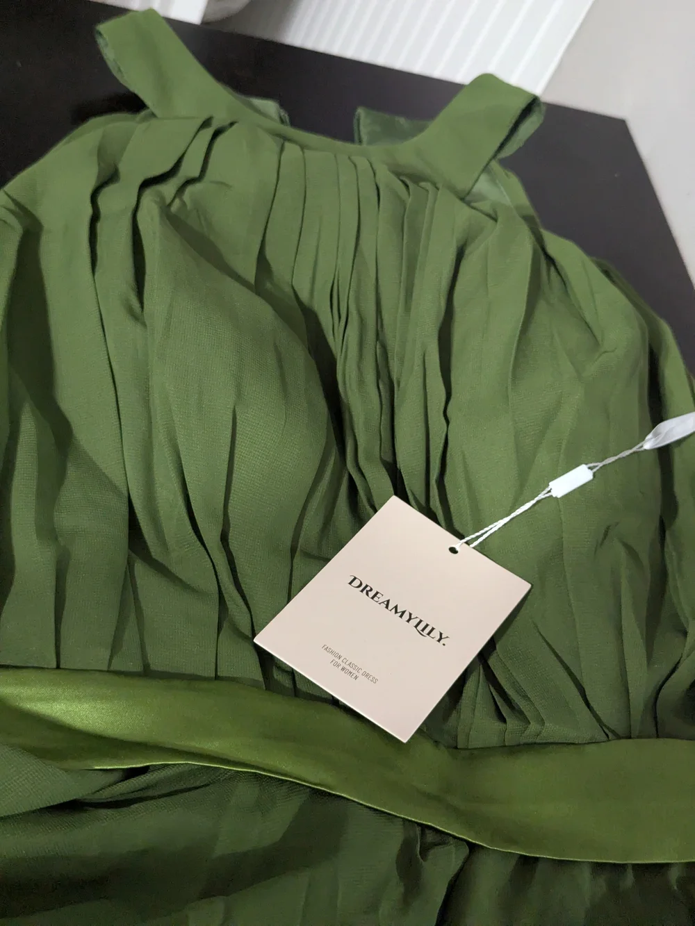 Dreamylily Olive Green High-Neck Tiered Halter Dress - NWT